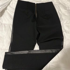 J crew pixie size 4 black pants with faux leather sides